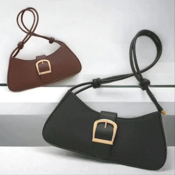 🆕️Trendy Simple Baguette Bag 👜 - Black or Brown | Chic & Stylish - Picture 1 of 10